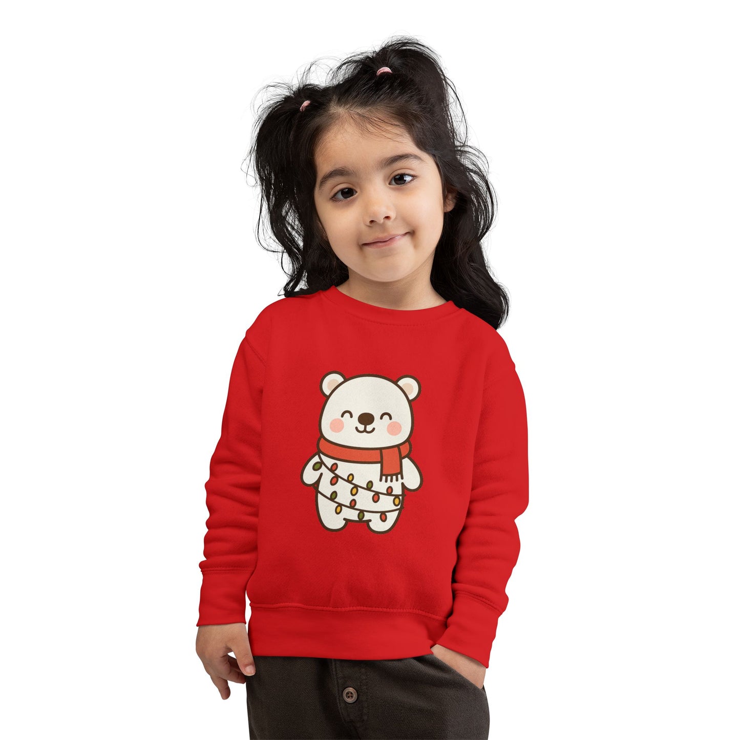 Polar Bear With Lights ChristmasToddler Sweatshirt