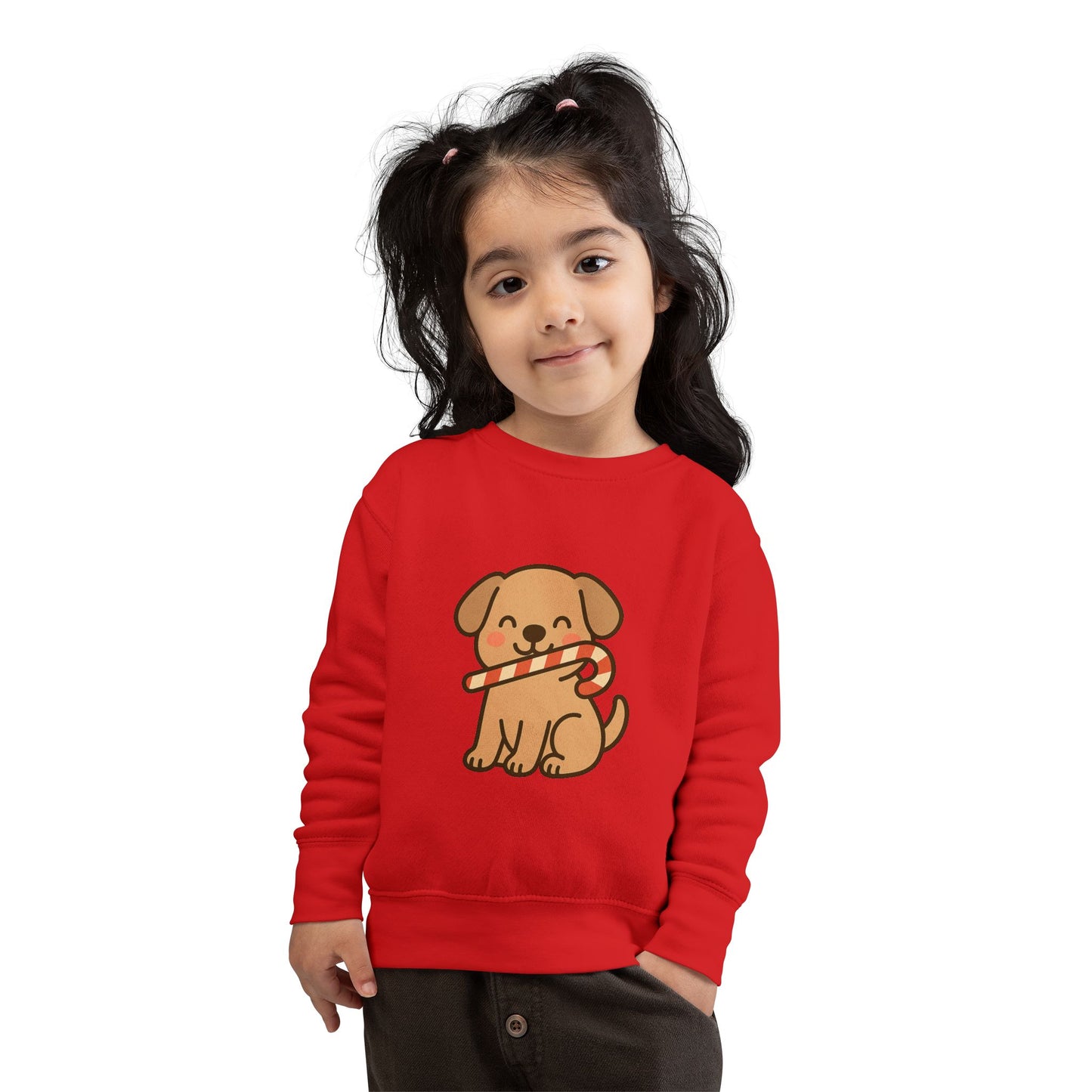 Dog Candy Cane Christmas Toddler Sweatshirt