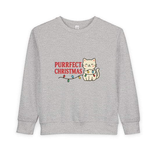 Puurfect Christmas Kitty Cat With Lights Toddler Sweatshirt