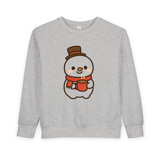 Snowman Drinking Hot Choco Toddler Sweatshirt