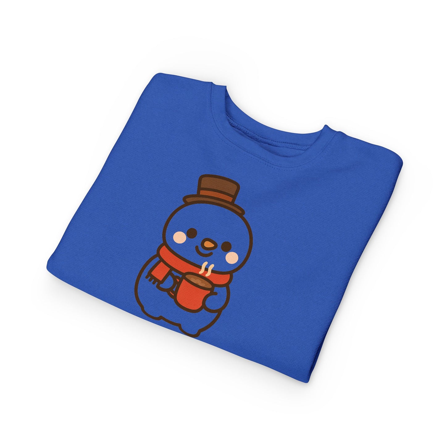 Snowman Drinking Hot Choco Toddler Sweatshirt