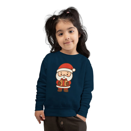 Baby Santa Holding Christmas Gift Toddler Sweatshirt