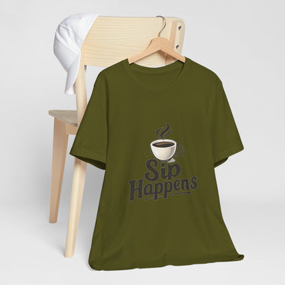 Sip Happens Coffee Cup Unisex Jersey Short Sleeve Tee T-shirt