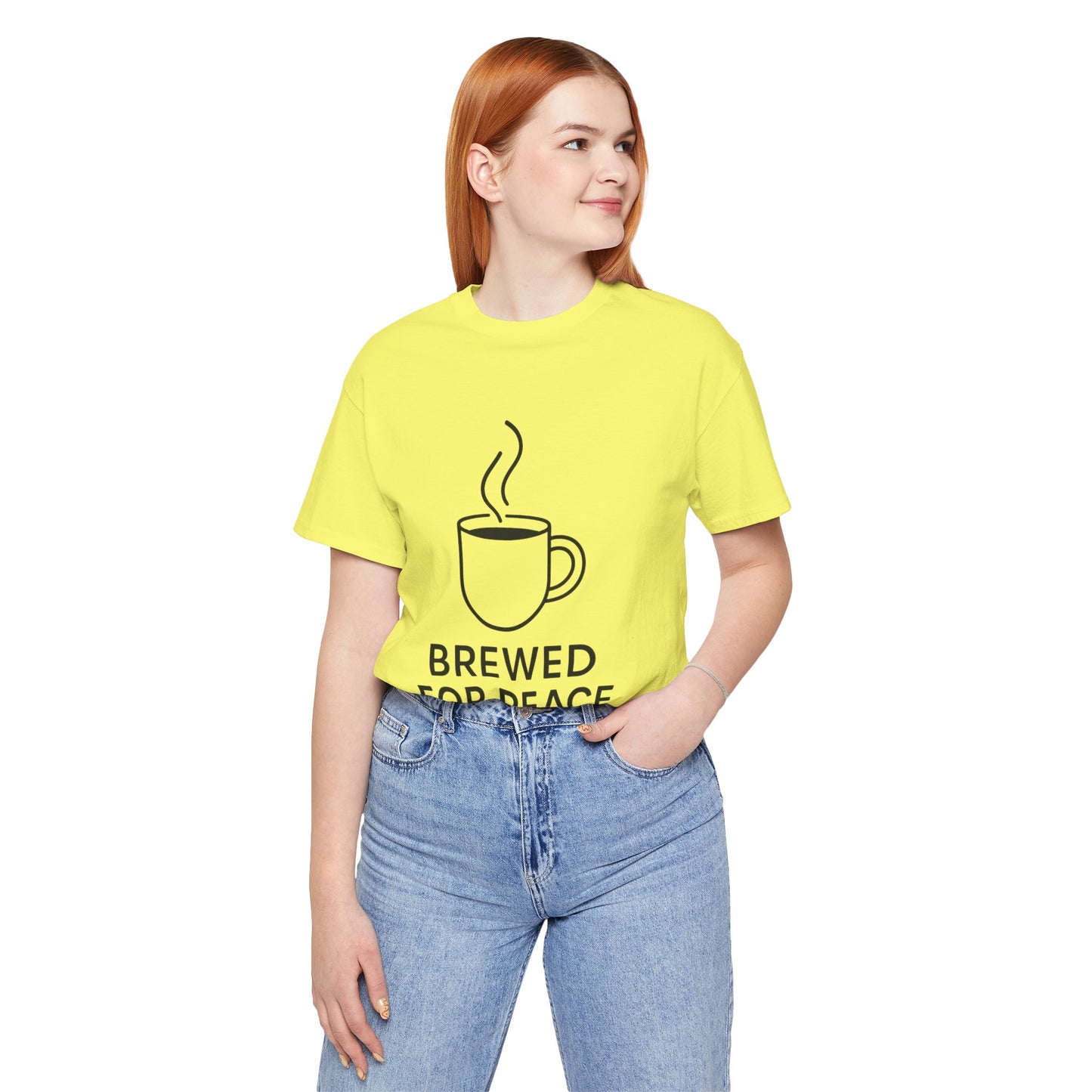 Brewed For Peace Coffee Humor Unisex Jersey Short Sleeve Tee T-shirt