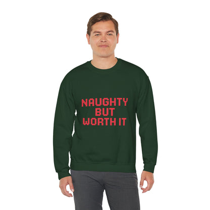 Naughty But Worth It Christmas Unisex Heavy Blend™ Crewneck Sweatshirt