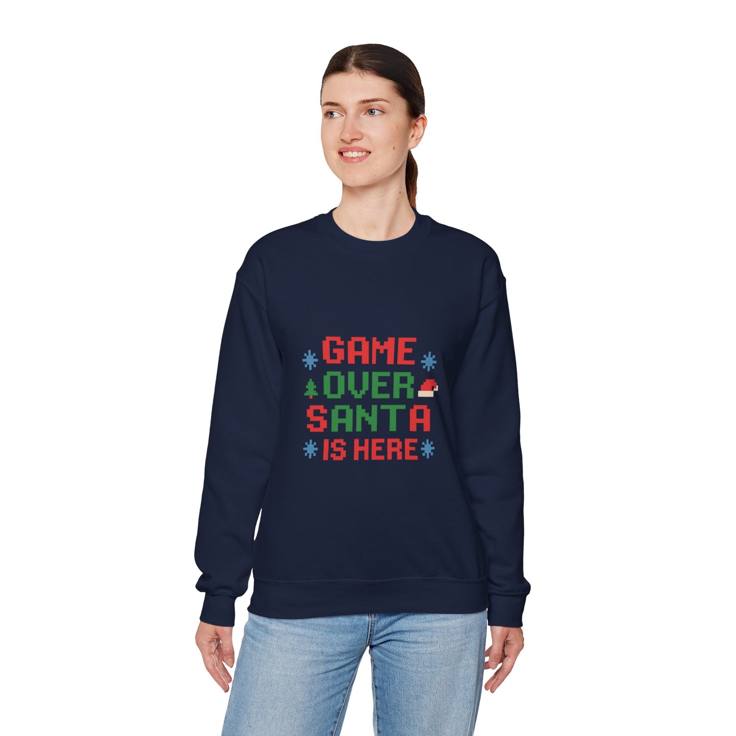 Game Over Santa Is Here Christmas Unisex Heavy Blend™ Crewneck Sweatshirt