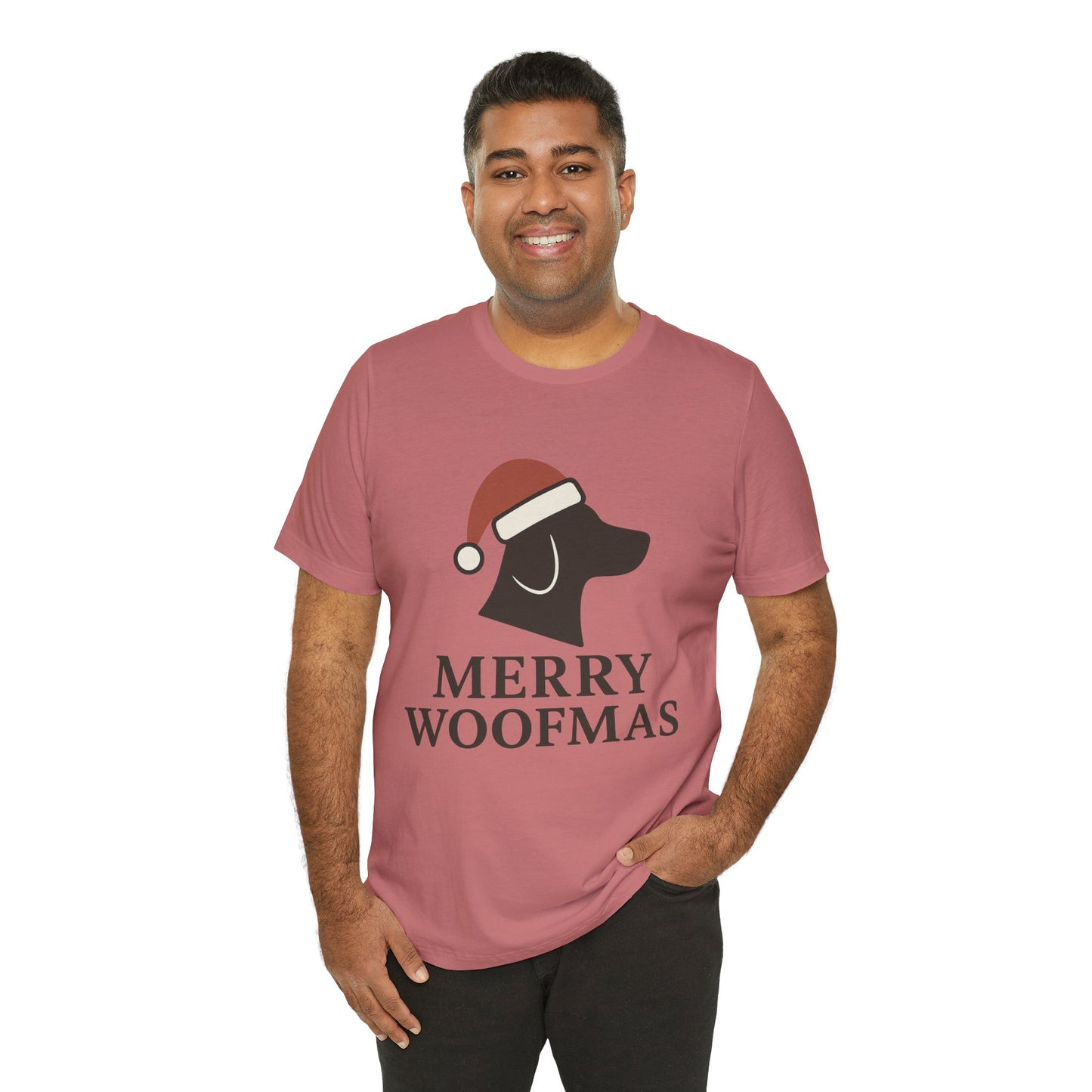 Merry Woofmas Christmas Unisex Jersey Short Sleeve Tee T-shirt