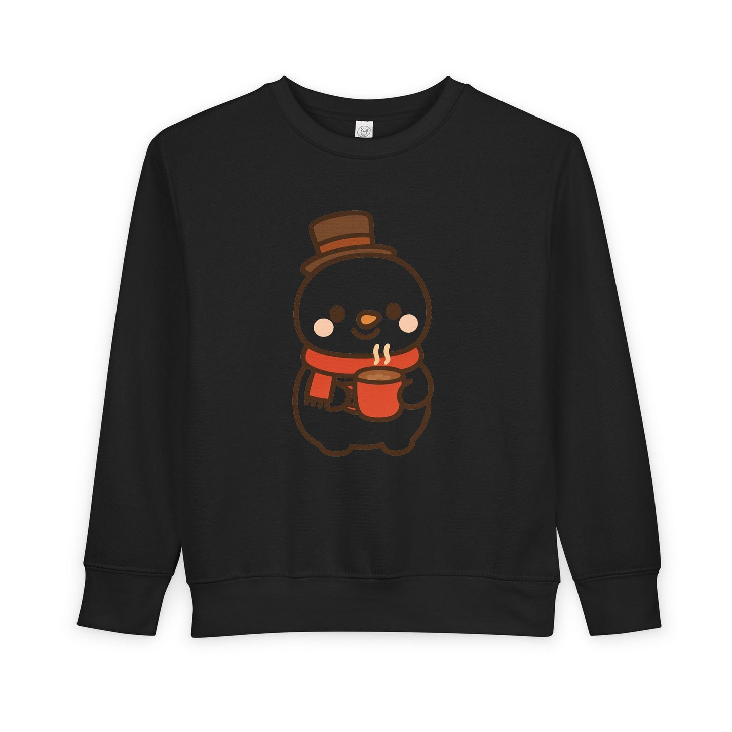 Snowman Drinking Hot Choco Toddler Sweatshirt