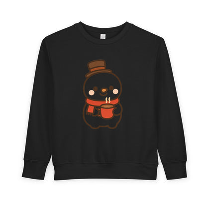 Snowman Drinking Hot Choco Toddler Sweatshirt