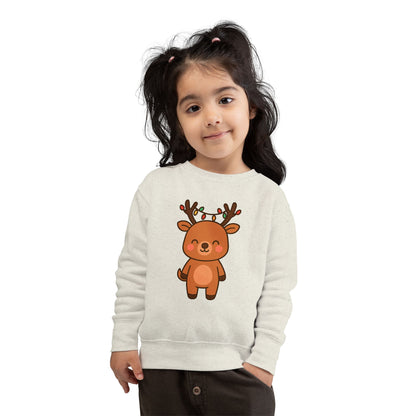 Reindeer Decorated With Lights Christmas Toddler Sweatshirt