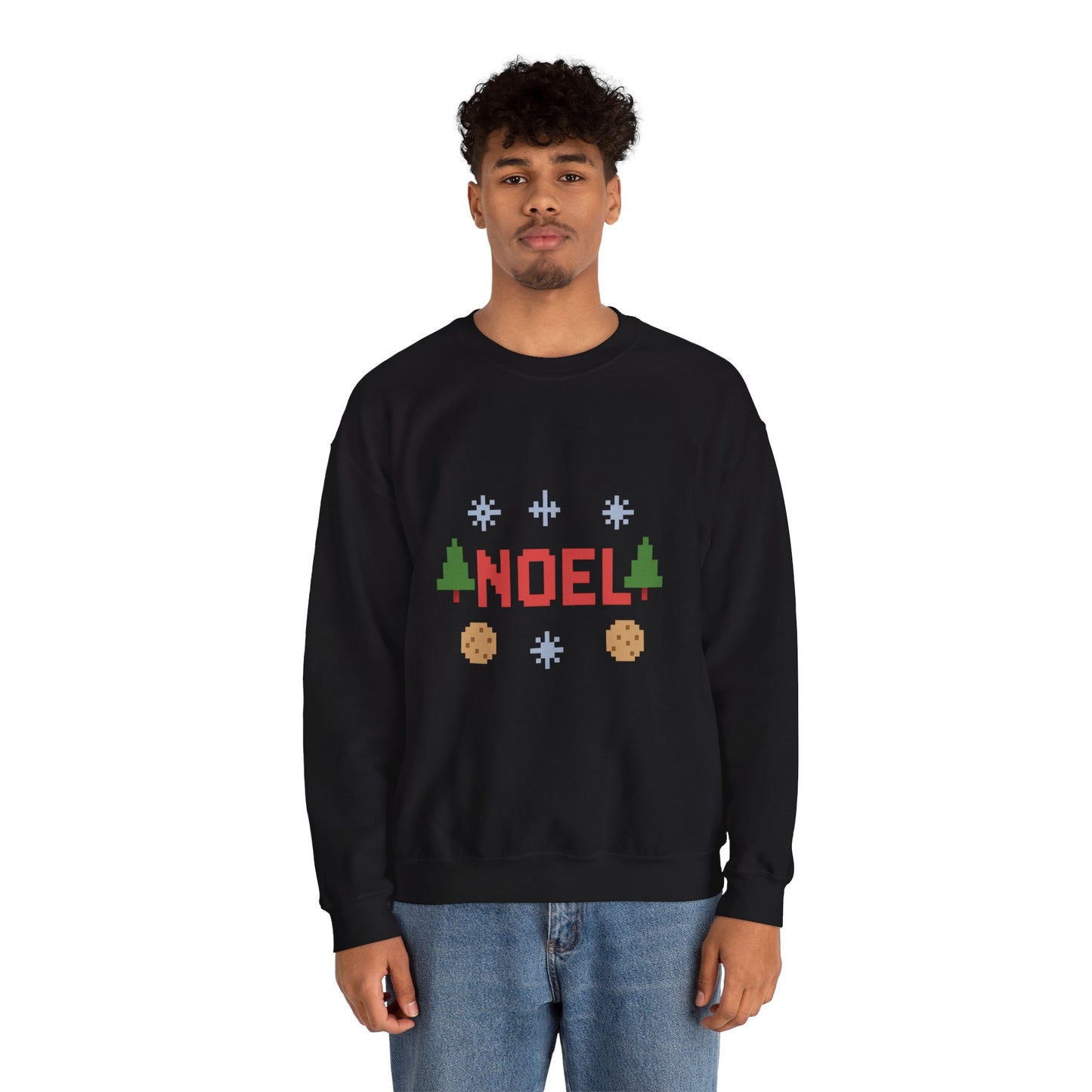 Christmas Noel In Pixel Unisex Heavy Blend™ Crewneck Sweatshirt