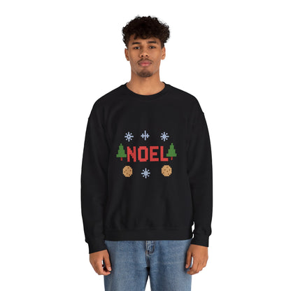 Christmas Noel In Pixel Unisex Heavy Blend™ Crewneck Sweatshirt