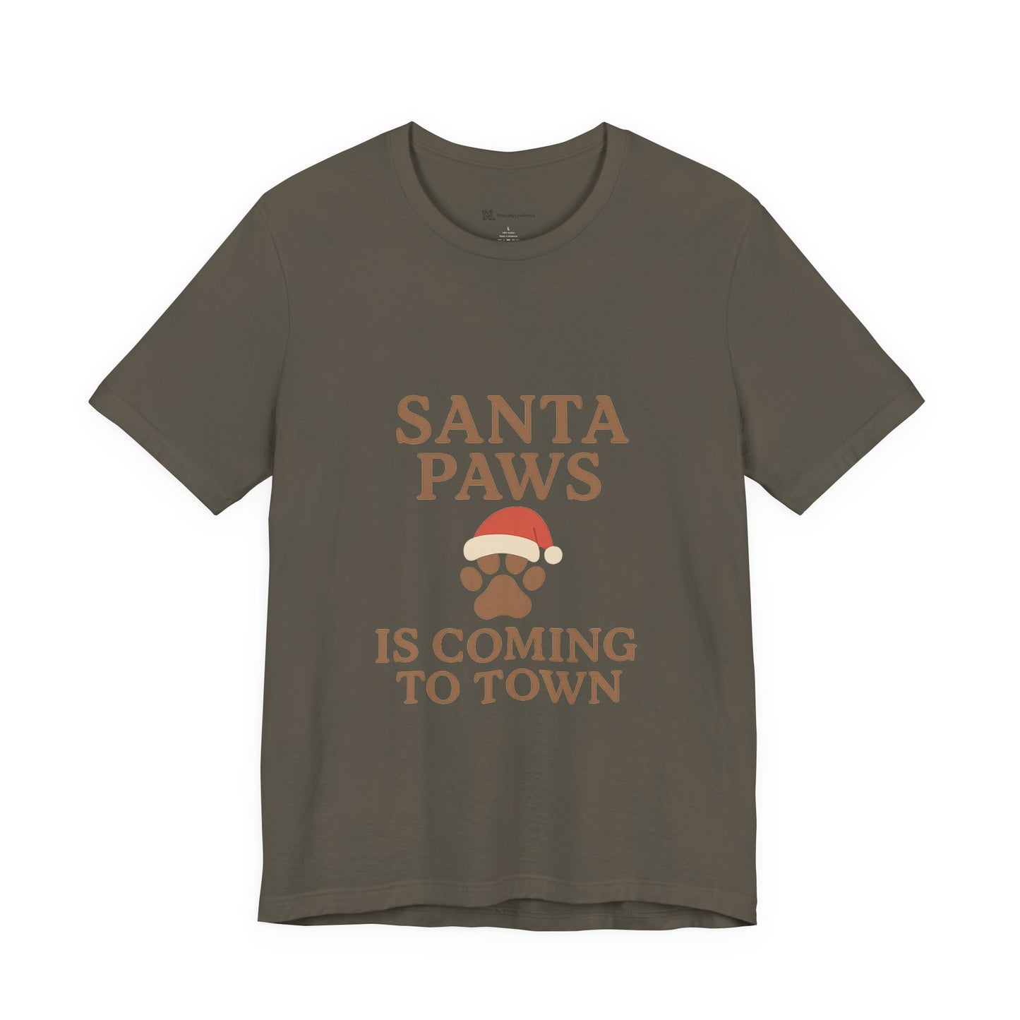 Santa Paws Is Coming To Town Christmas Unisex Jersey Short Sleeve Tee T-shirt