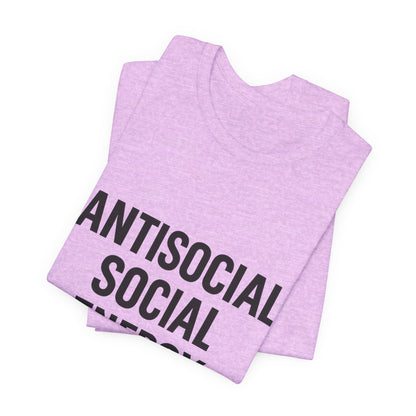 Antisocial Social Energy Unisex Jersey Short Sleeve Tee T-shirt