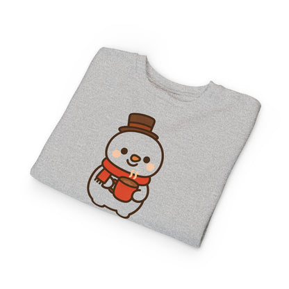 Snowman Drinking Hot Choco Toddler Sweatshirt