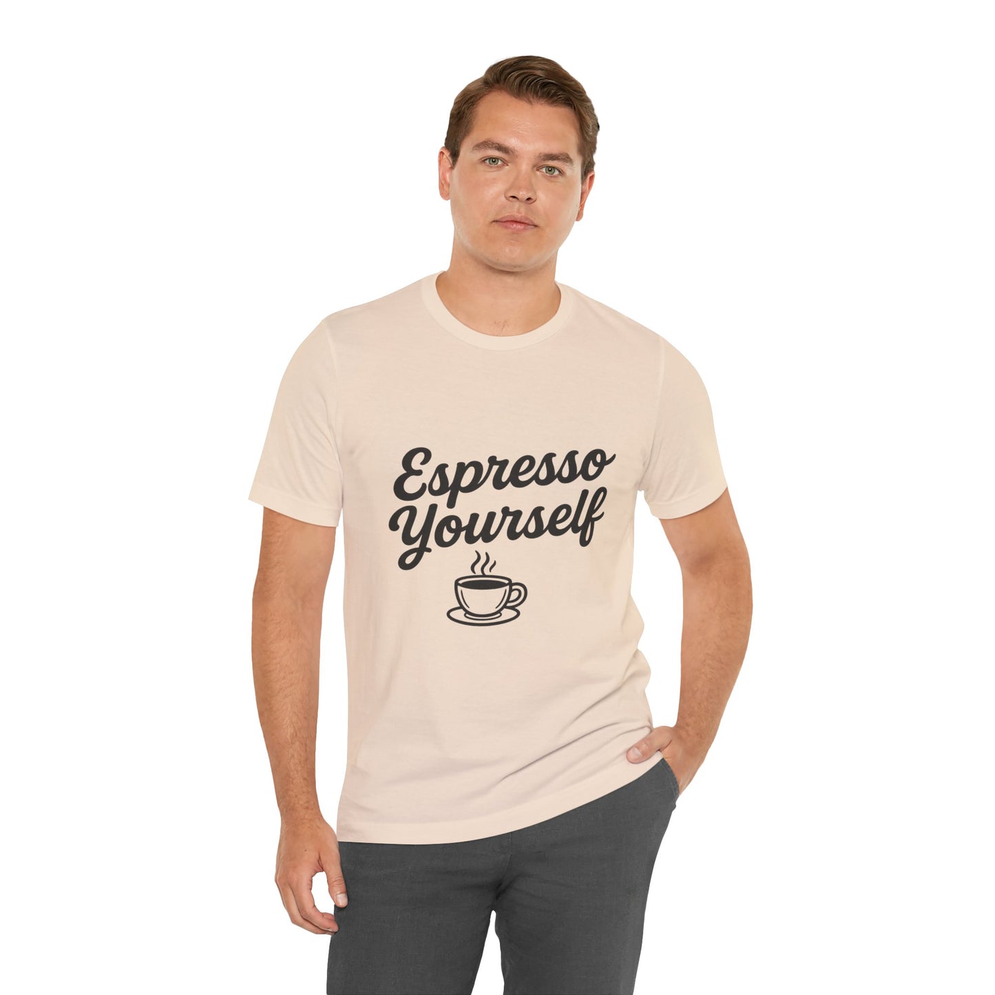 Espresso Yourself Coffee Cup Illustrated Unisex Jersey Short Sleeve Tee T-shirt