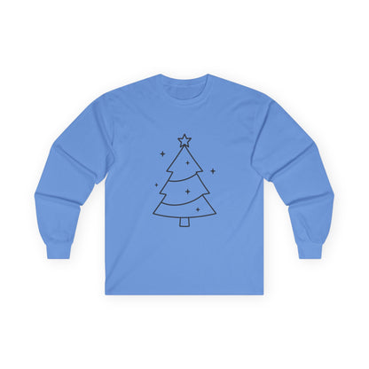 Minimal Design Christmas Tree Unisex Ultra Cotton Long Sleeve Tee