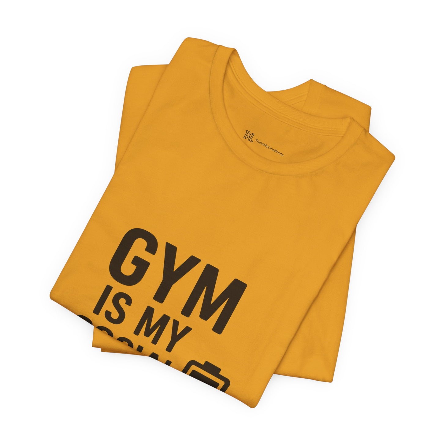 Gym Is My Social Battery Bar Unisex Jersey Short Sleeve Tee T-shirt