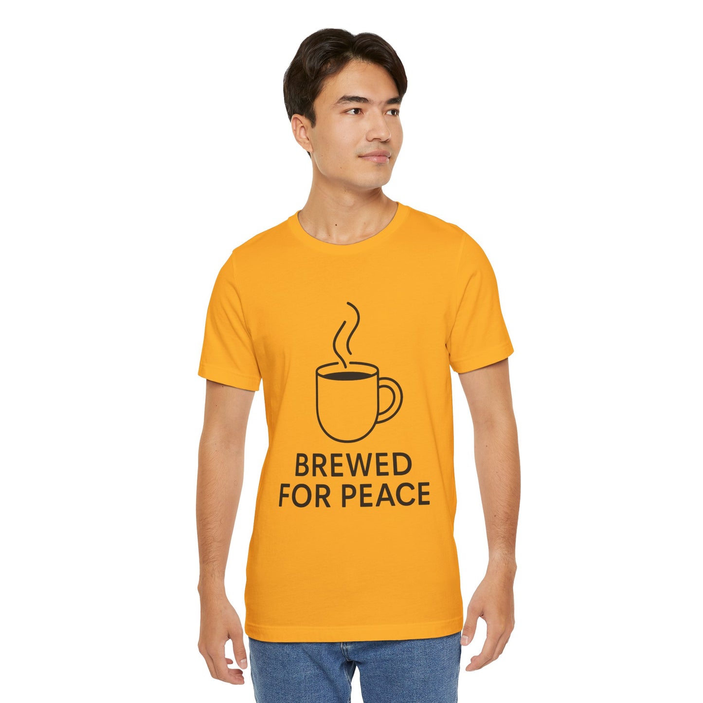 Brewed For Peace Coffee Humor Unisex Jersey Short Sleeve Tee T-shirt
