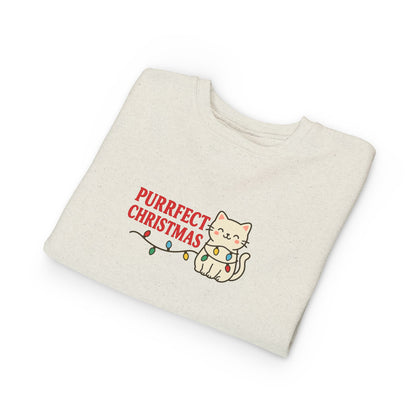 Puurfect Christmas Kitty Cat With Lights Toddler Sweatshirt