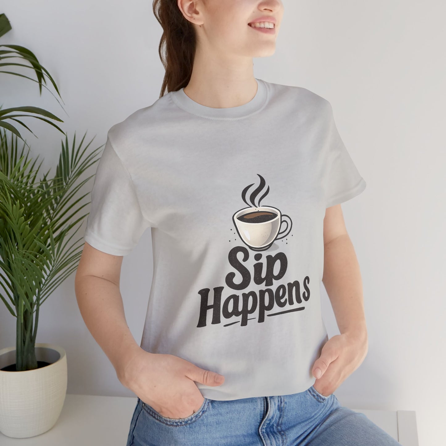 Sip Happens Coffee Cup Unisex Jersey Short Sleeve Tee T-shirt