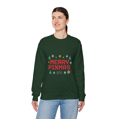 Merry Pixmas Christmas Unisex Heavy Blend™ Crewneck Sweatshirt
