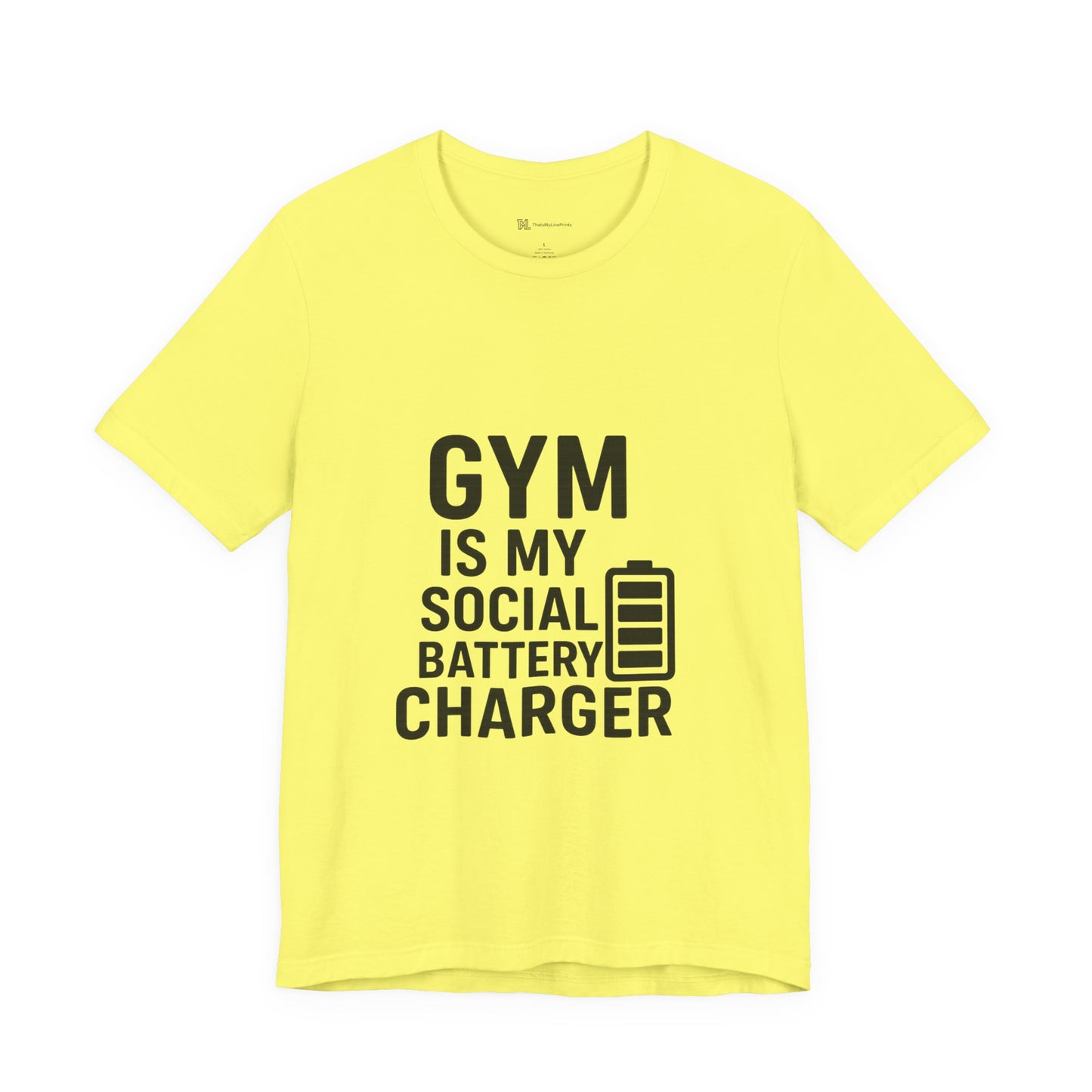Gym Is My Social Battery Bar Unisex Jersey Short Sleeve Tee T-shirt