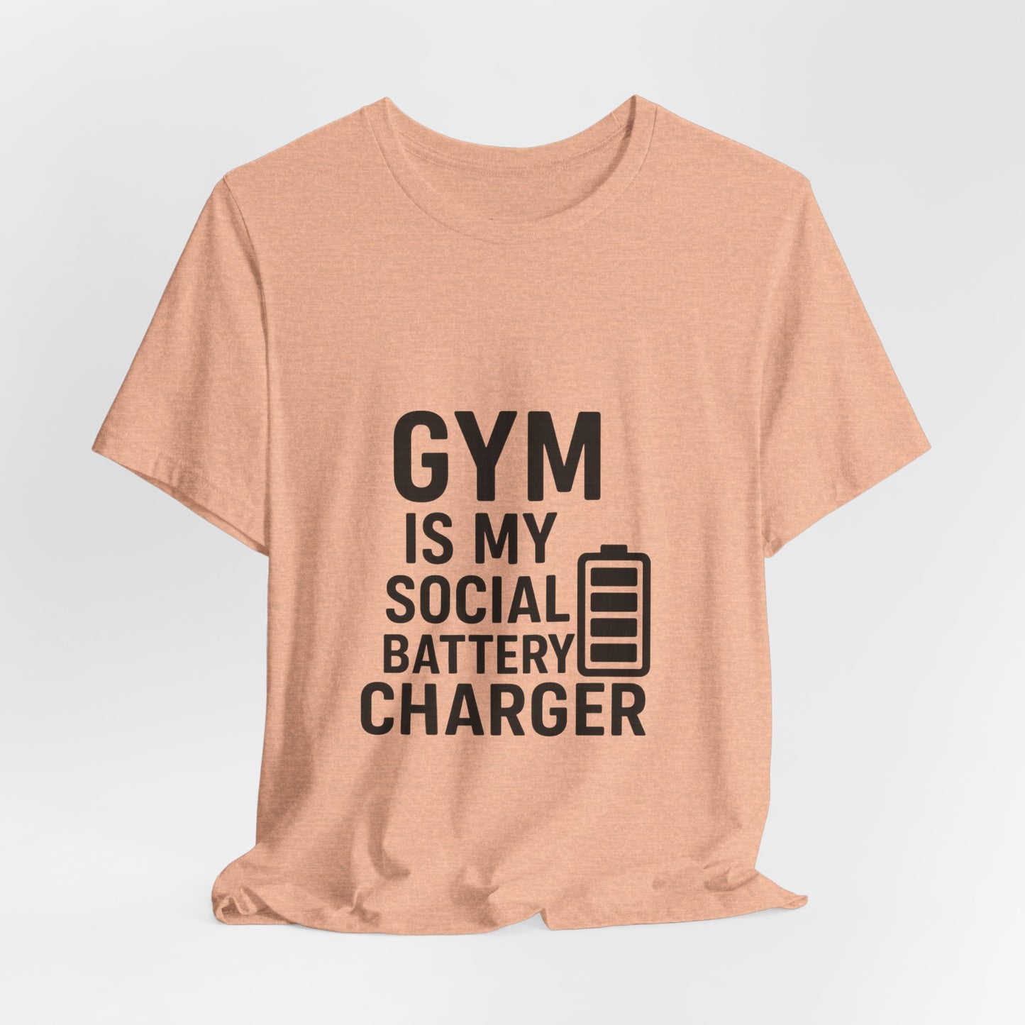 Gym Is My Social Battery Bar Unisex Jersey Short Sleeve Tee T-shirt