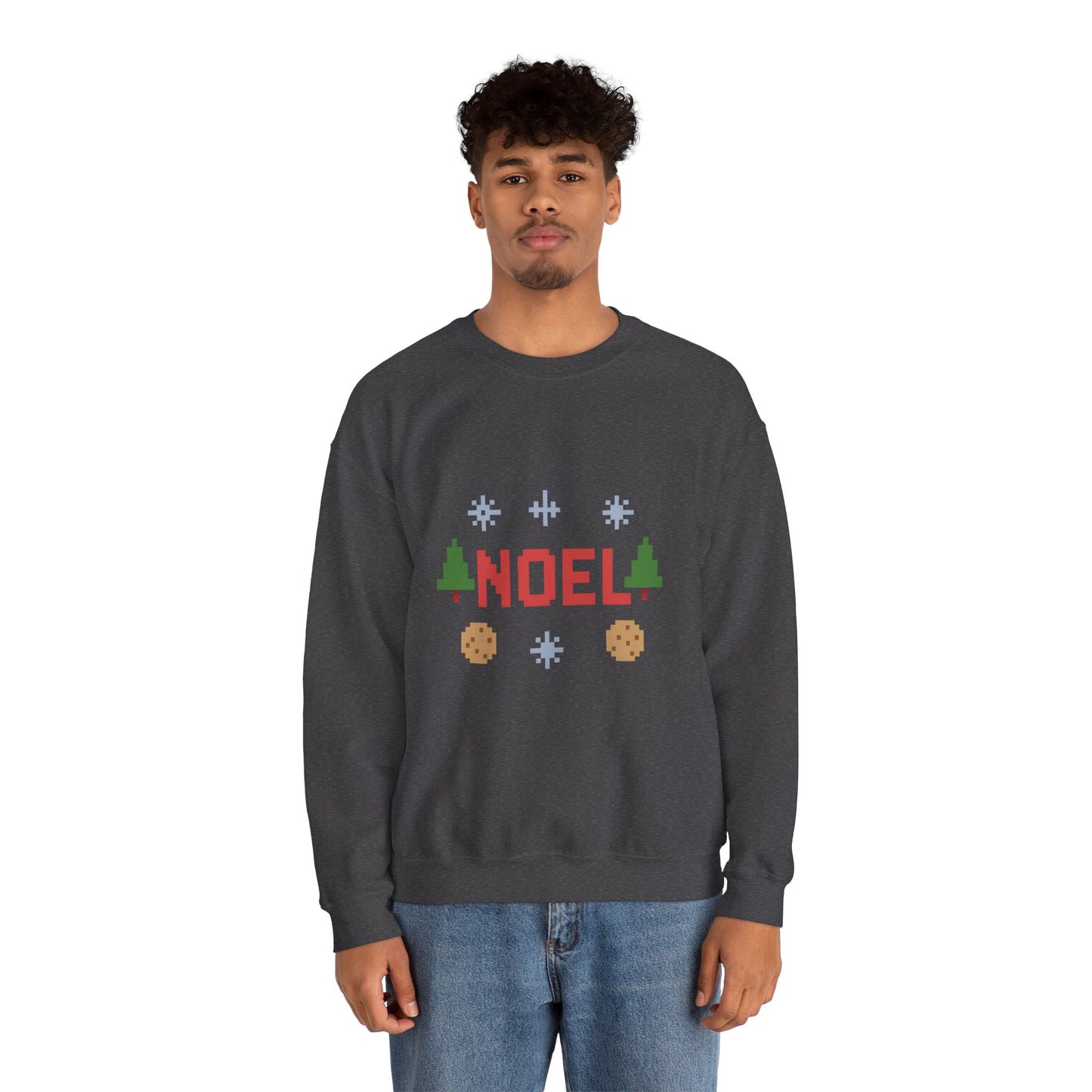 Christmas Noel In Pixel Unisex Heavy Blend™ Crewneck Sweatshirt