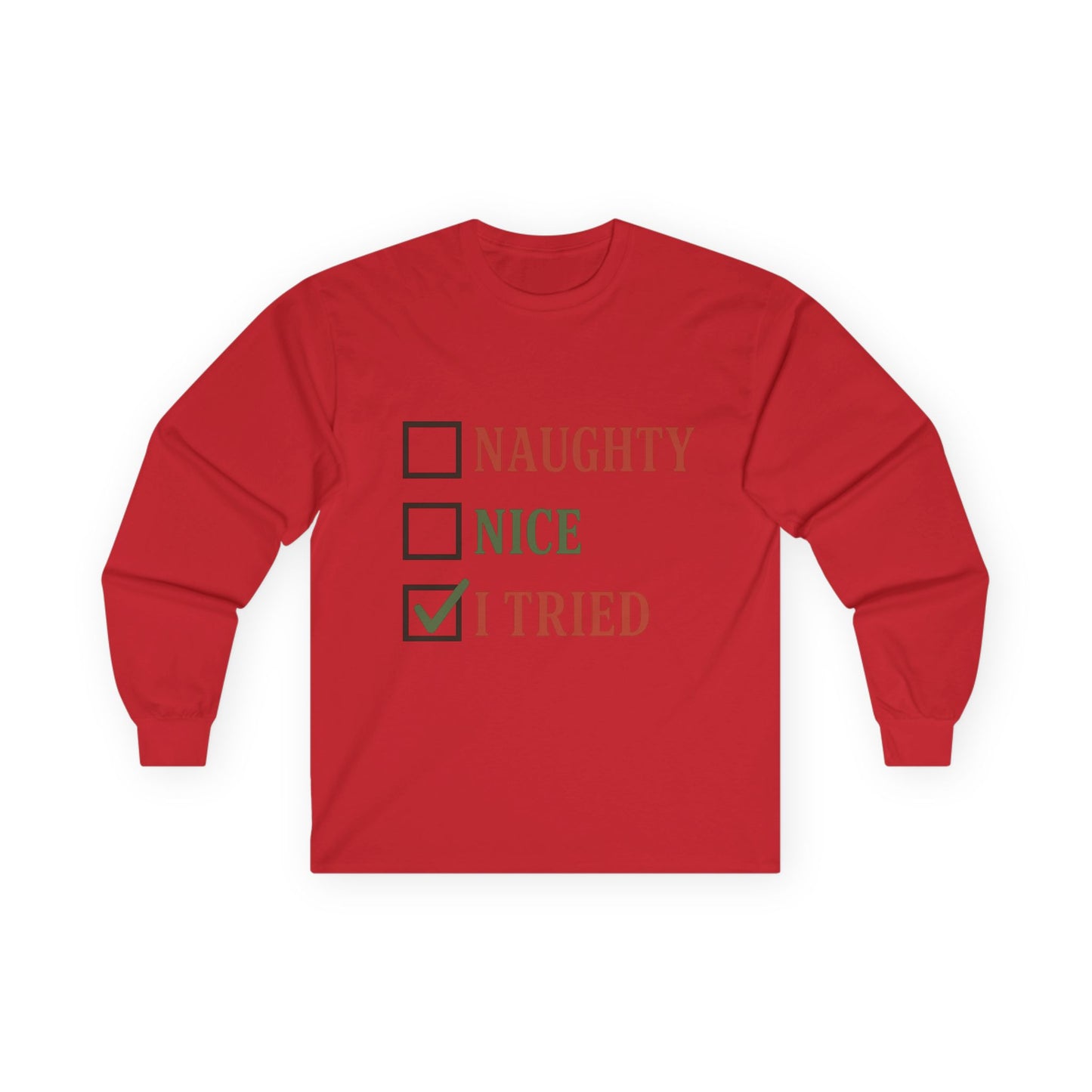 Naughty or Nice Christmas Unisex Ultra Cotton Long Sleeve Tee T-shirt