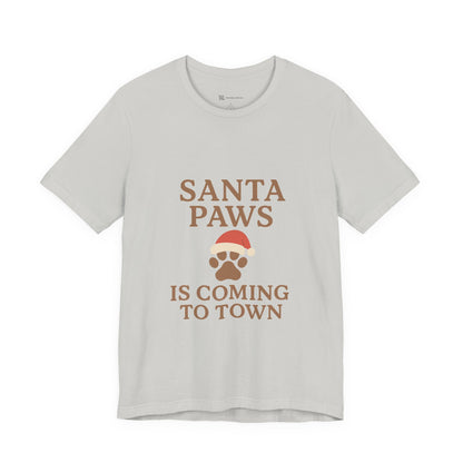 Santa Paws Is Coming To Town Christmas Unisex Jersey Short Sleeve Tee T-shirt