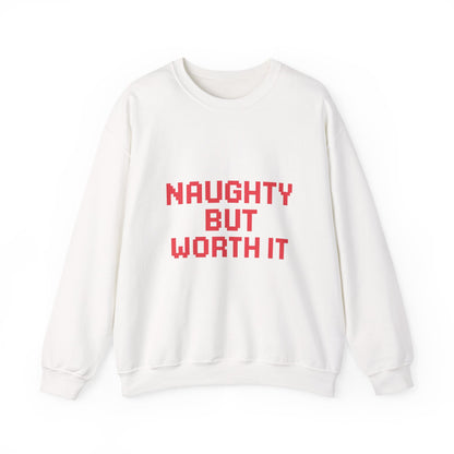 Naughty But Worth It Christmas Unisex Heavy Blend™ Crewneck Sweatshirt