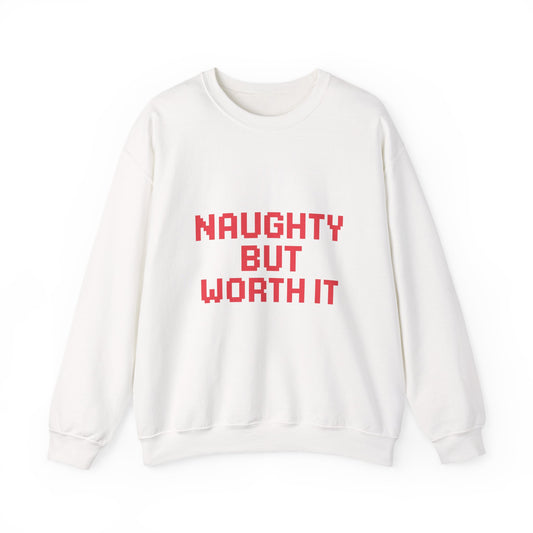 Naughty But Worth It Christmas Unisex Heavy Blend™ Crewneck Sweatshirt