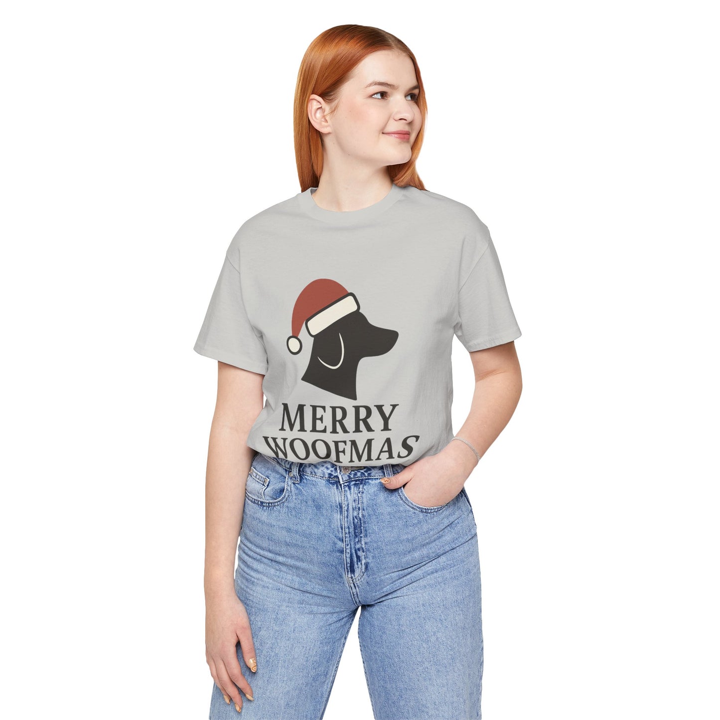 Merry Woofmas Christmas Unisex Jersey Short Sleeve Tee T-shirt