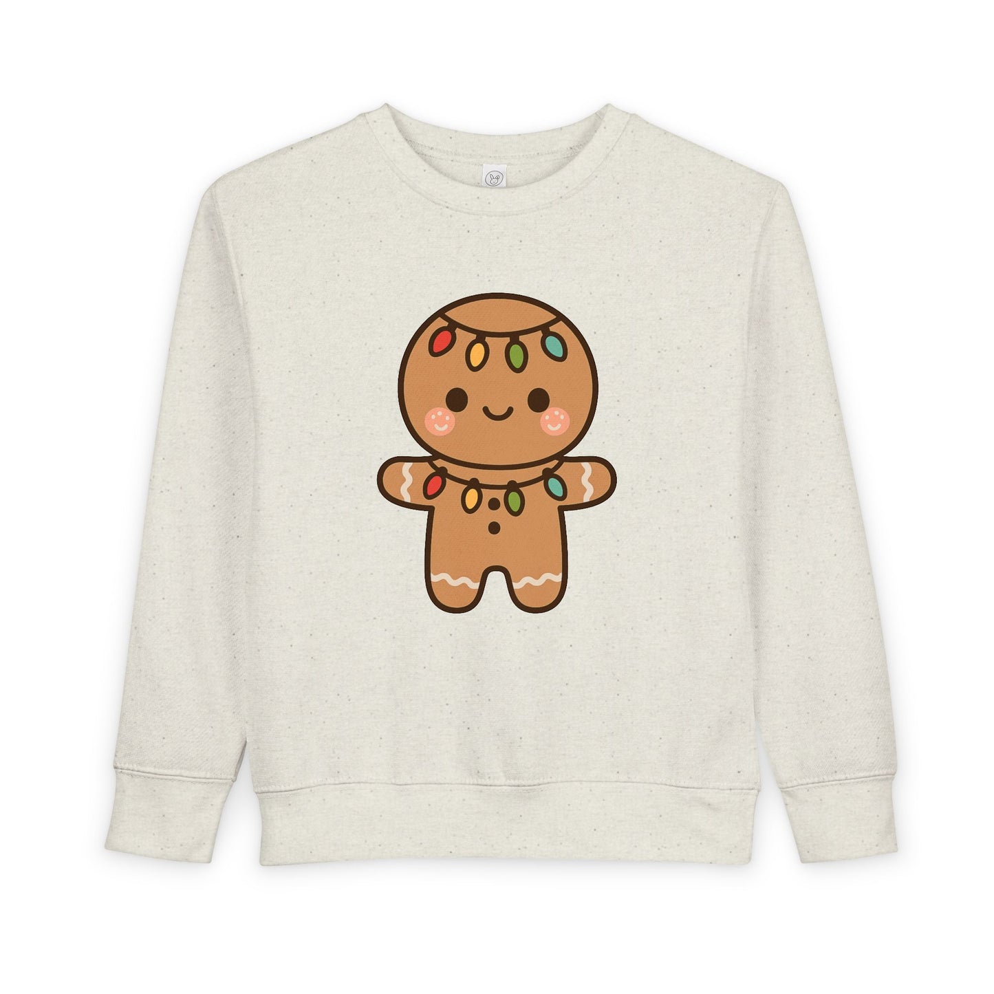 Gingerbread Cookie Decorated With Lights Christmas Toddler Sweatshirt