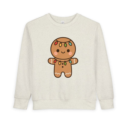 Gingerbread Cookie Decorated With Lights Christmas Toddler Sweatshirt