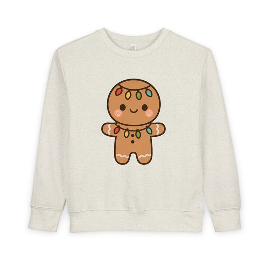 Gingerbread Cookie Decorated With Lights Christmas Toddler Sweatshirt