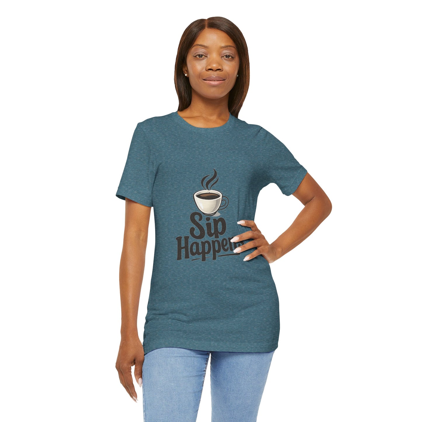 Sip Happens Coffee Cup Unisex Jersey Short Sleeve Tee T-shirt