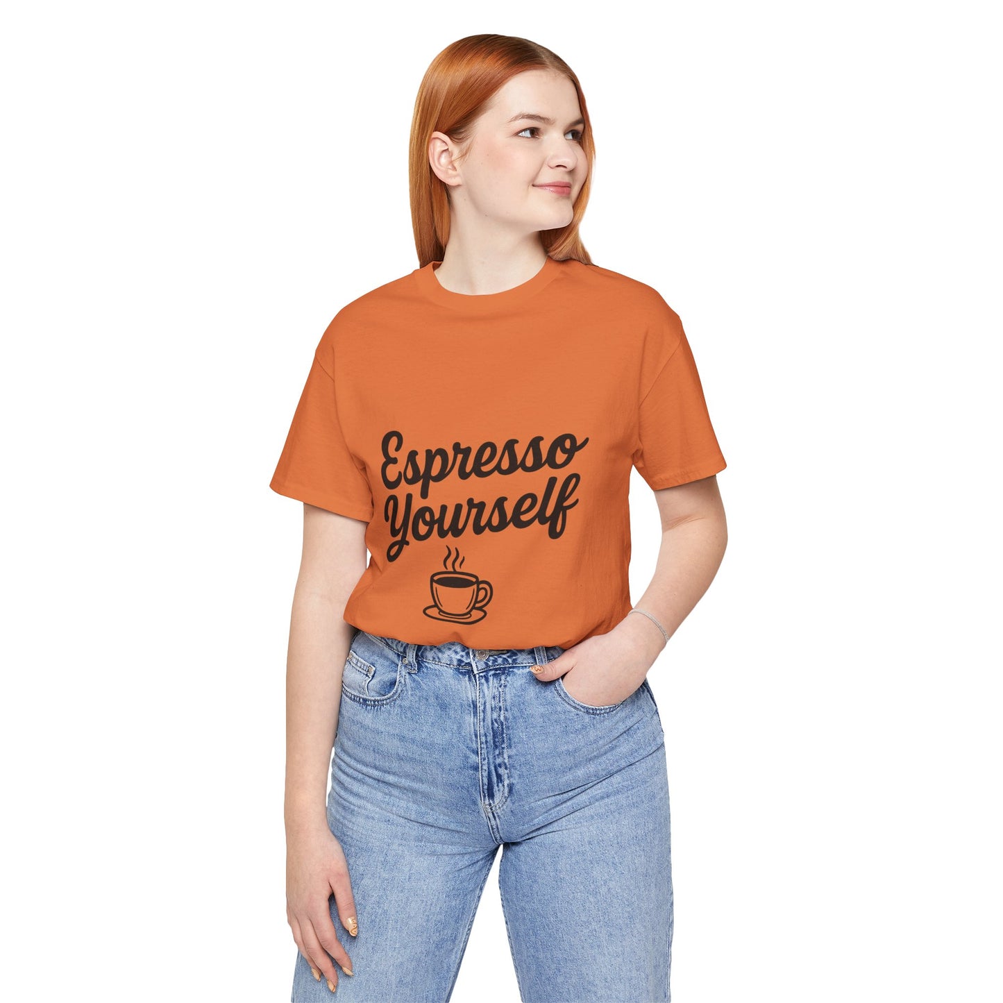 Espresso Yourself Coffee Cup Illustrated Unisex Jersey Short Sleeve Tee T-shirt