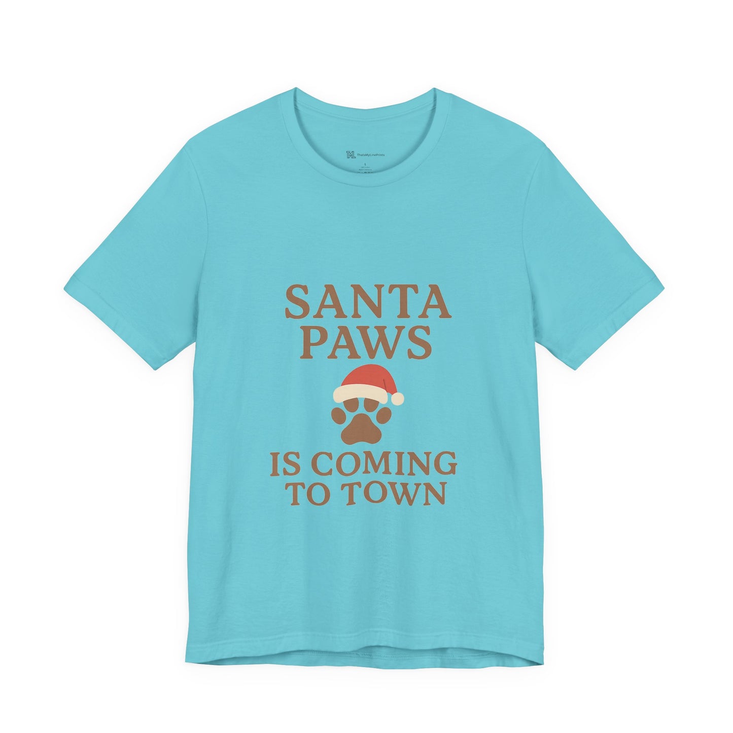 Santa Paws Is Coming To Town Christmas Unisex Jersey Short Sleeve Tee T-shirt