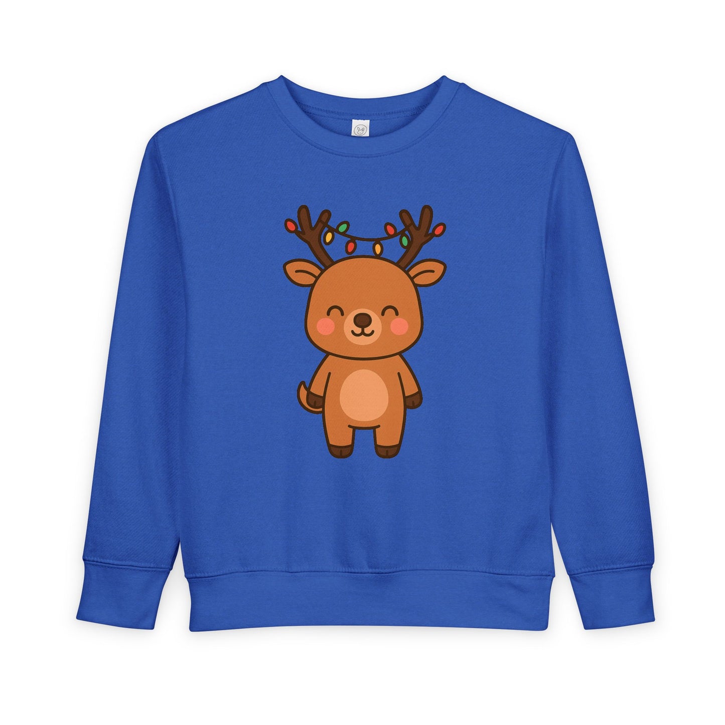 Reindeer Decorated With Lights Christmas Toddler Sweatshirt