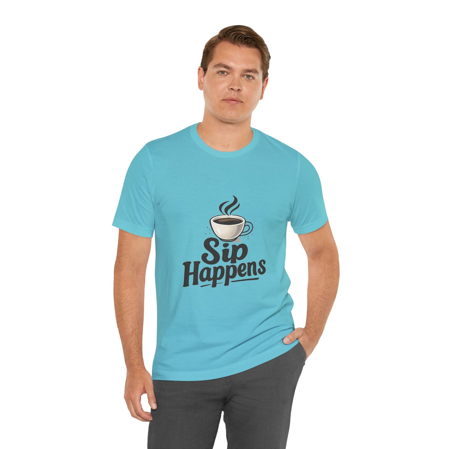 Sip Happens Coffee Cup Unisex Jersey Short Sleeve Tee T-shirt