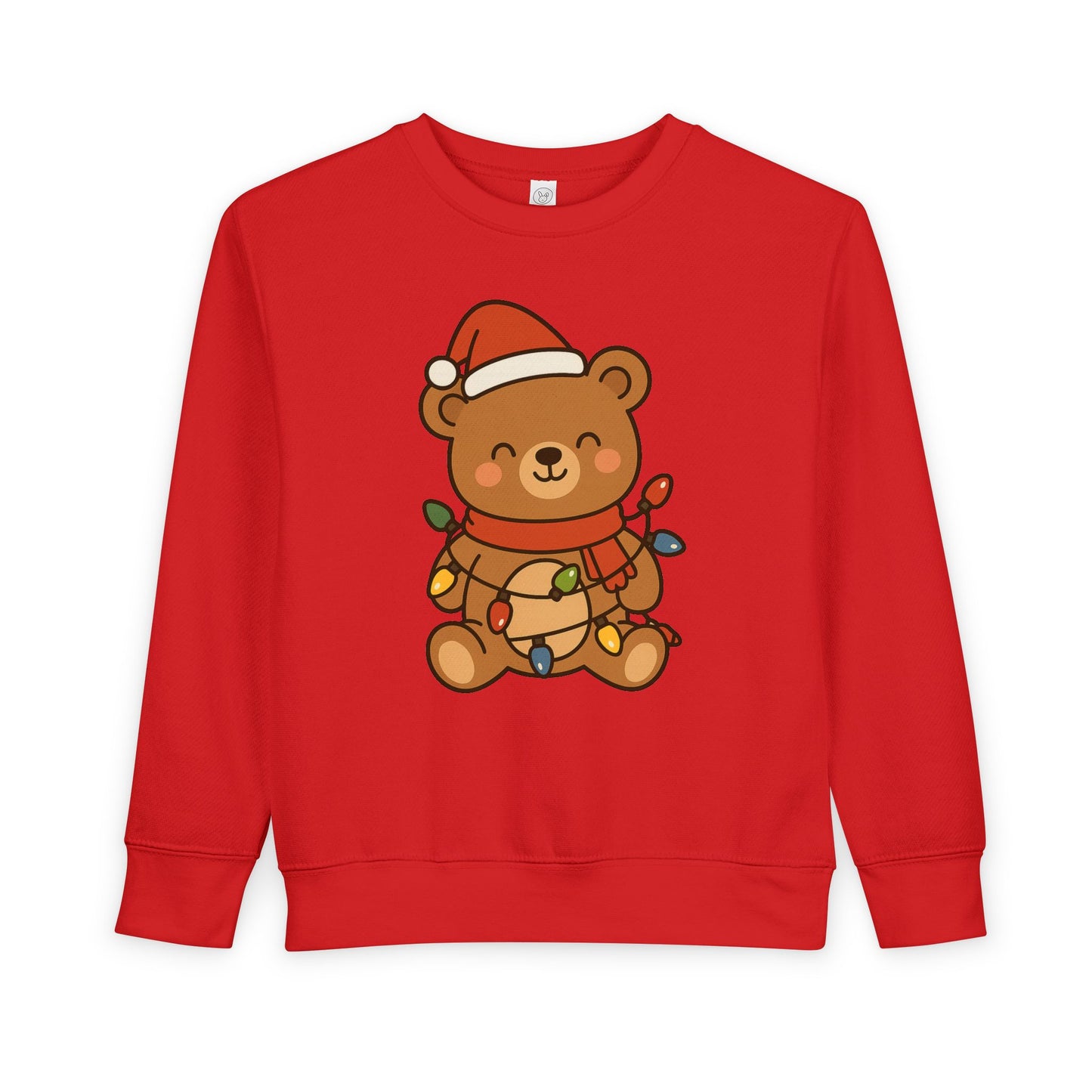 Teddy Bear With Christmas Lights And Hat Toddler Sweatshirt