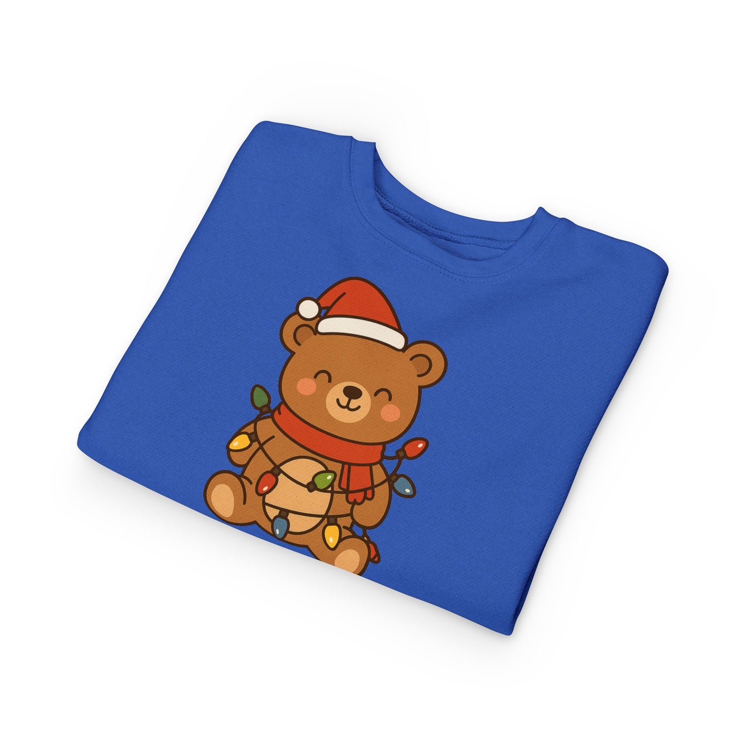 Teddy Bear With Christmas Lights And Hat Toddler Sweatshirt