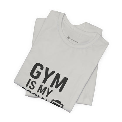 Gym Is My Social Battery Bar Unisex Jersey Short Sleeve Tee T-shirt