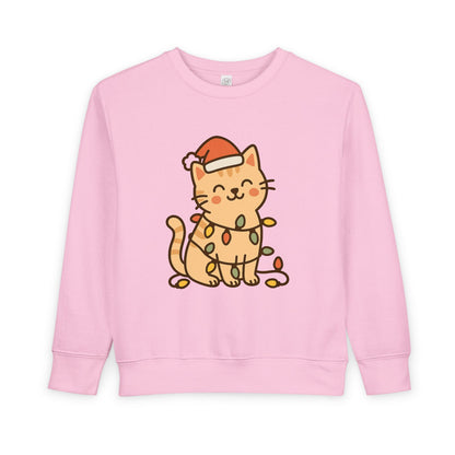 Christmas Decorated CatToddler Sweatshirt