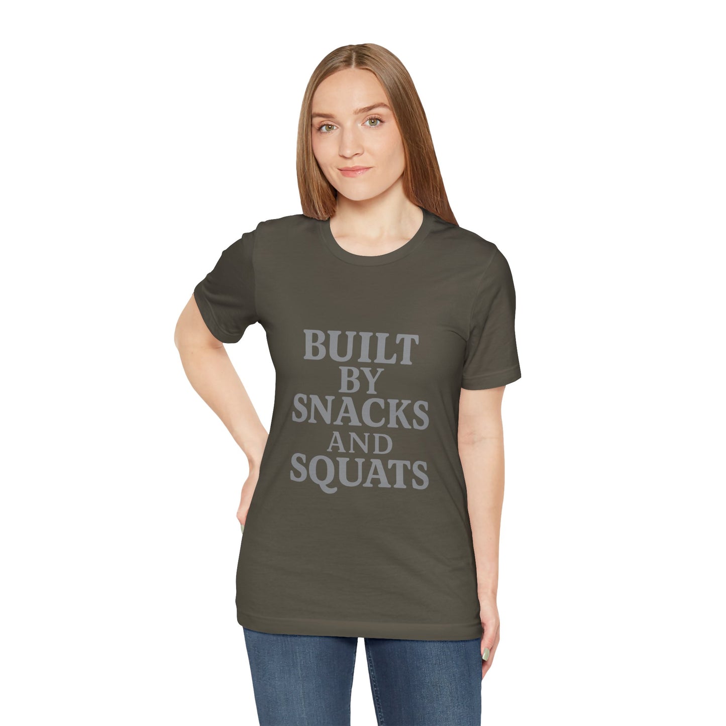 Built By Snacks And Squats Gym Humor Unisex Jersey Short Sleeve Tee T-shirt