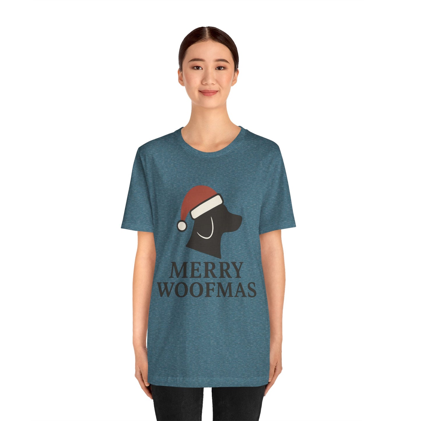 Merry Woofmas Christmas Unisex Jersey Short Sleeve Tee T-shirt