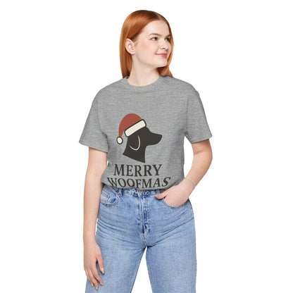 Merry Woofmas Christmas Unisex Jersey Short Sleeve Tee T-shirt