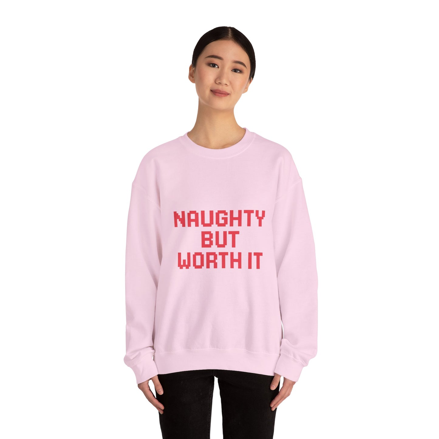 Naughty But Worth It Christmas Unisex Heavy Blend™ Crewneck Sweatshirt